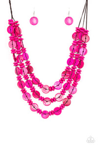 PAPARAZZI NECKLACE Barbados Bopper - Pink