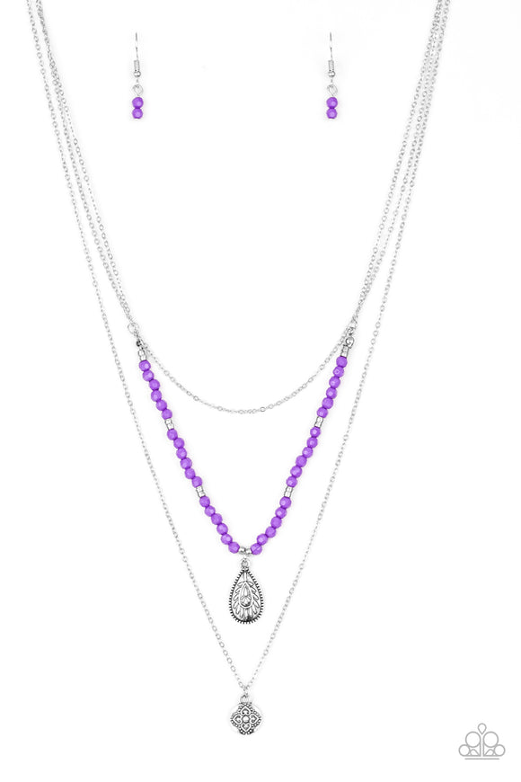 PAPARAZZI NECKLACE Mild Wild - Purple