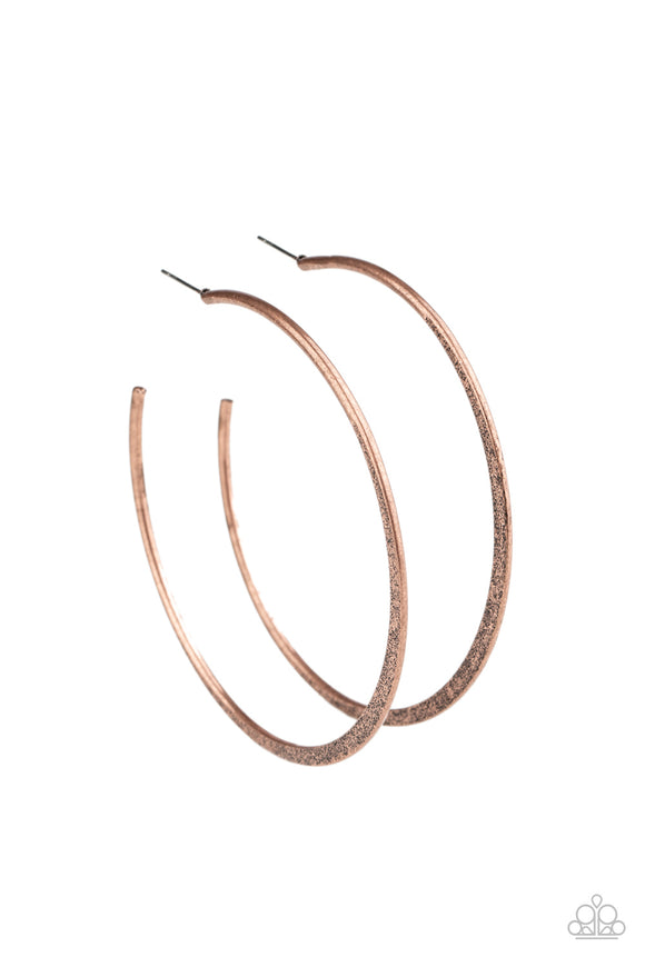 PAPARAZZI EARRING Flat Spin - Copper