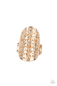 PAPARAZZI RING Full Out Frill - Gold