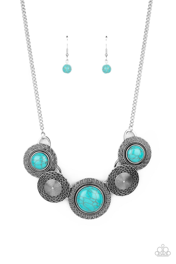 PAPARAZZI NECKLACE Canyon Cottage - Blue