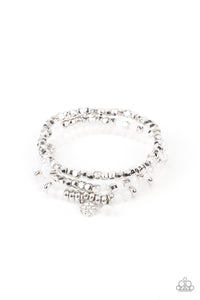 PAPARAZZI BRACELET Glacial Glimmer - White