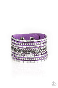 PAPARAZZI BRACELET Rhinestone Rumble - Purple